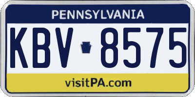 PA license plate KBV8575