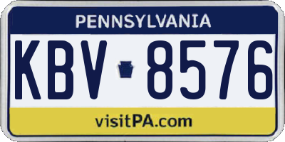 PA license plate KBV8576