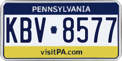 PA license plate KBV8577