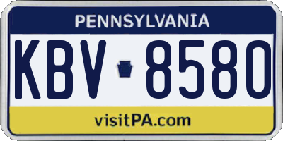 PA license plate KBV8580