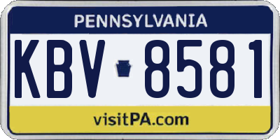 PA license plate KBV8581