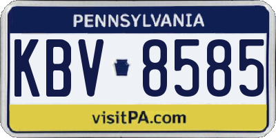 PA license plate KBV8585