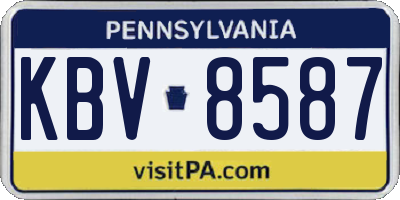 PA license plate KBV8587