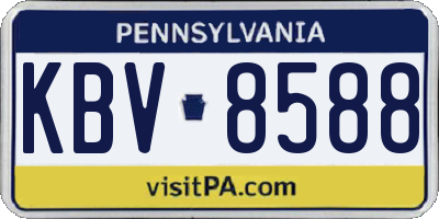 PA license plate KBV8588