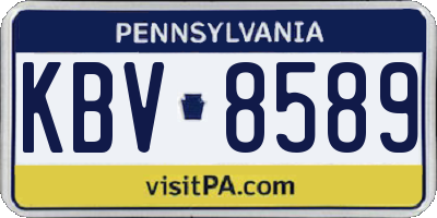 PA license plate KBV8589