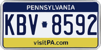 PA license plate KBV8592