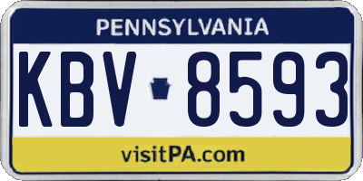 PA license plate KBV8593