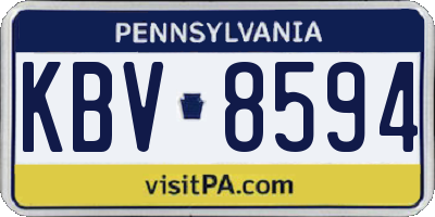 PA license plate KBV8594