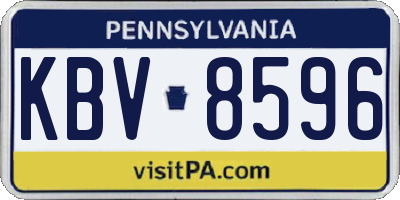 PA license plate KBV8596
