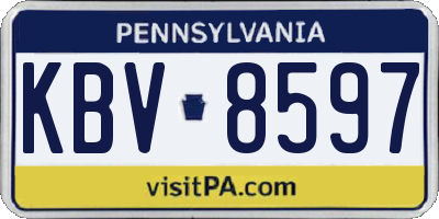 PA license plate KBV8597