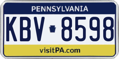 PA license plate KBV8598