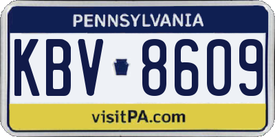 PA license plate KBV8609