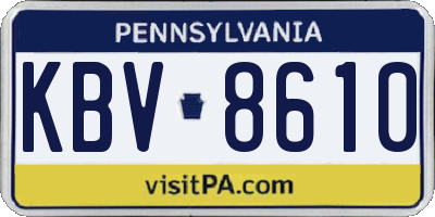 PA license plate KBV8610