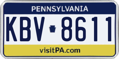PA license plate KBV8611