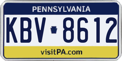 PA license plate KBV8612