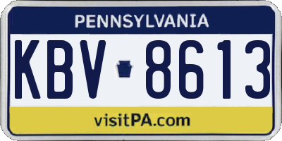 PA license plate KBV8613