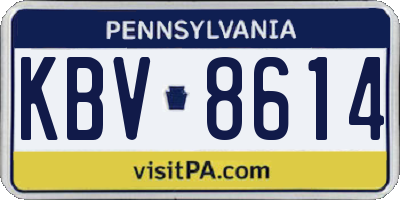 PA license plate KBV8614