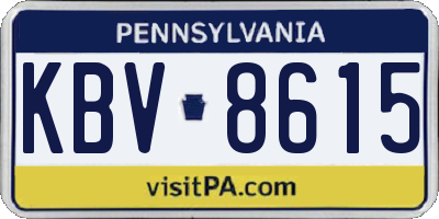PA license plate KBV8615