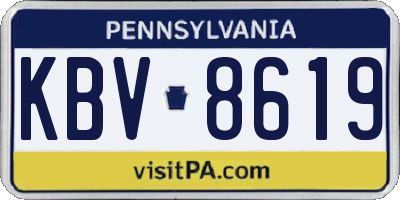 PA license plate KBV8619