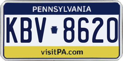 PA license plate KBV8620