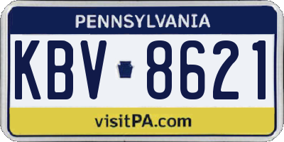PA license plate KBV8621