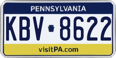 PA license plate KBV8622