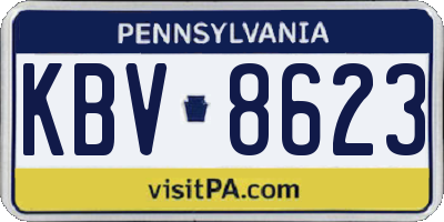 PA license plate KBV8623