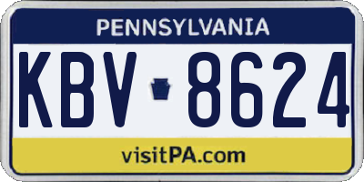 PA license plate KBV8624