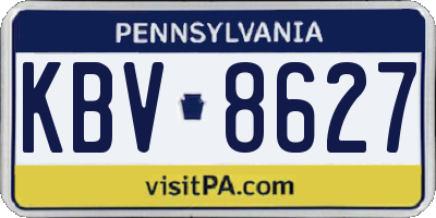 PA license plate KBV8627