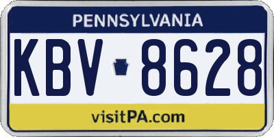 PA license plate KBV8628