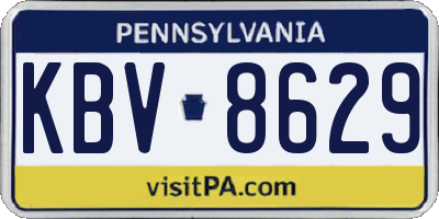PA license plate KBV8629