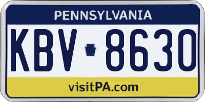 PA license plate KBV8630