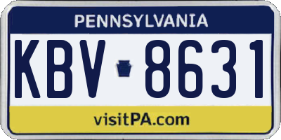 PA license plate KBV8631