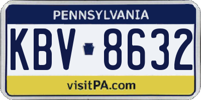 PA license plate KBV8632