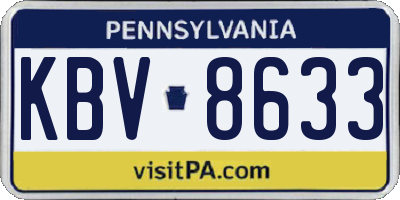 PA license plate KBV8633