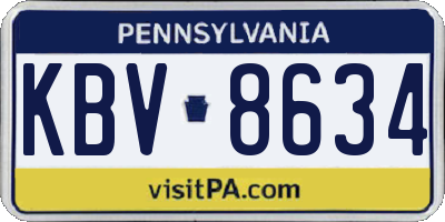 PA license plate KBV8634