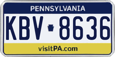 PA license plate KBV8636
