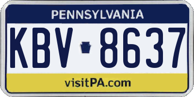 PA license plate KBV8637