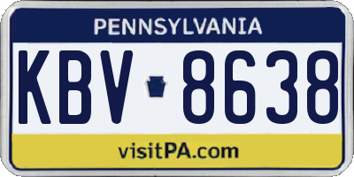 PA license plate KBV8638