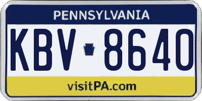 PA license plate KBV8640