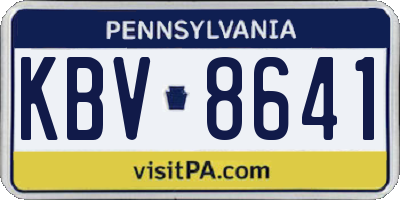 PA license plate KBV8641