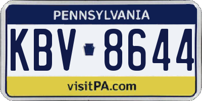 PA license plate KBV8644