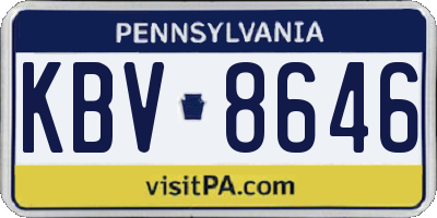 PA license plate KBV8646