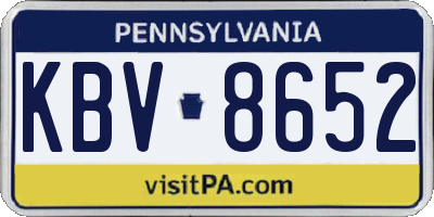 PA license plate KBV8652