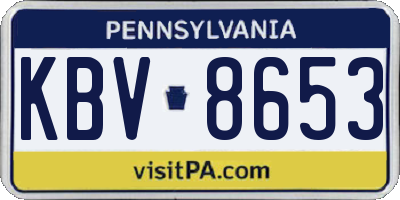 PA license plate KBV8653