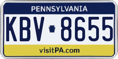 PA license plate KBV8655