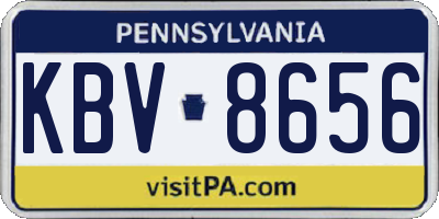 PA license plate KBV8656
