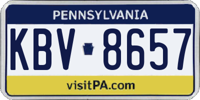 PA license plate KBV8657