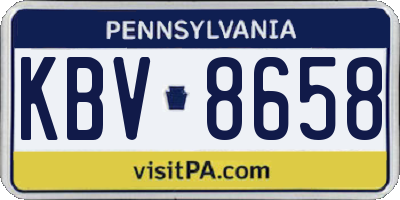 PA license plate KBV8658