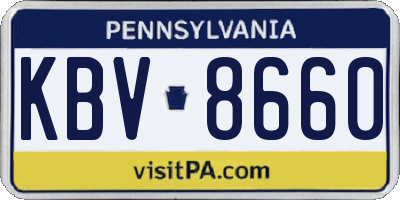 PA license plate KBV8660
